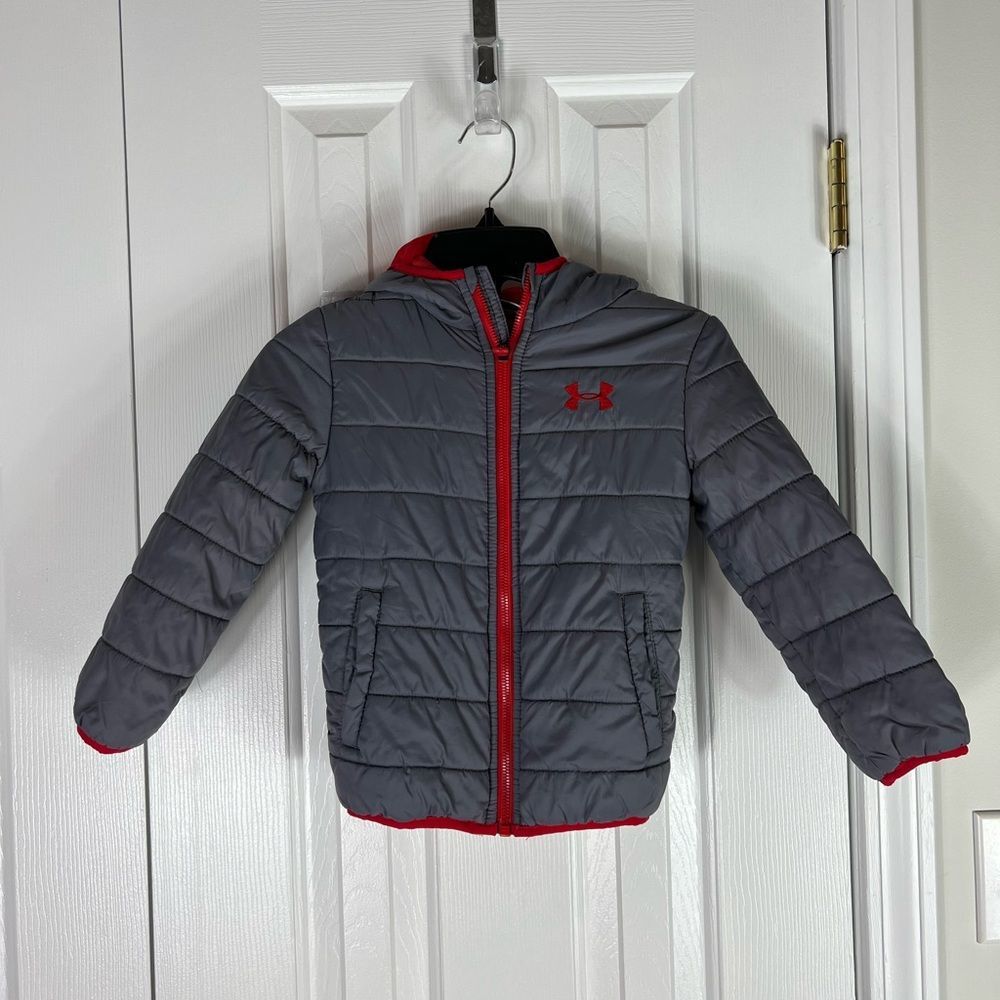 Underarmour Boys Grey Coldgear Coat Size 4